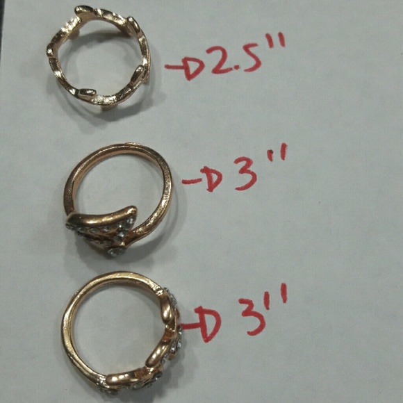 ❤ NEW Women's 3 PCS Rings Set Gokd color - Picture 5 of 8